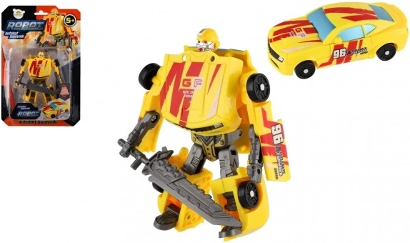 Átalakuló sárga robot – autó 14 cm