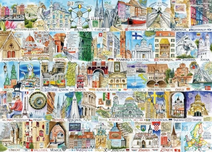 Gibsons Puzzle Európai látványosságok 1000 darab
