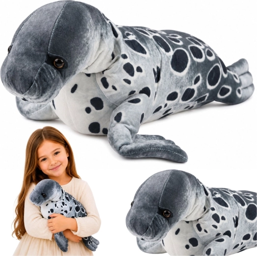 Realisztikus szürke plüss fóka 50 cm