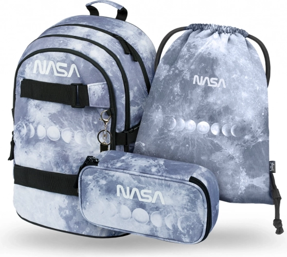 Baagl iskolai szett NASA Grey – hátizsák, tolltartó és tornazsák