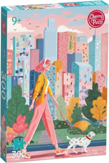 CHERRY PAZZI Puzzle Városi hölgy kutyával, 300 darab