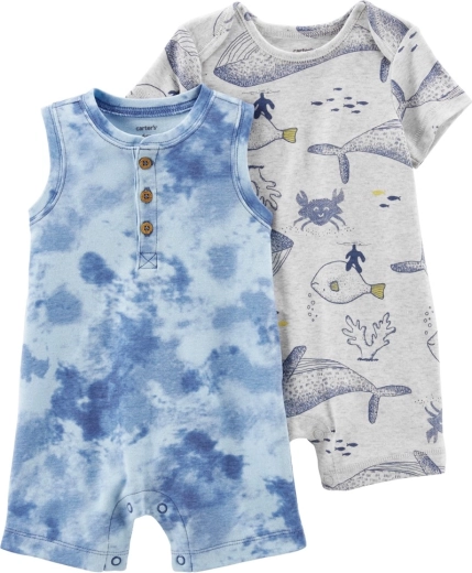 Carter's nyári rövid ujjú overálok Grey Ocean fiúknak, 2 db
