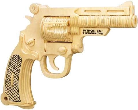 Woodcraft fa 3D kirakó – S&W pisztoly, 106 darab