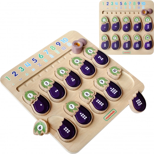 MASTERKIDZ fából készült oktatótábla számok tanulásához Montessori