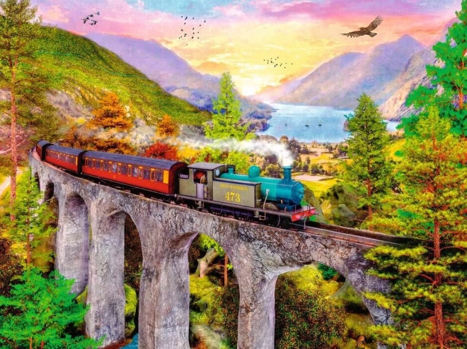 Puzzle Őszi vonatozás 1500 darabbal