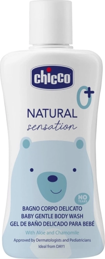 Chicco Natural Sensation gyengéd tusfürdő gél aloe verával és kamillával, 200 ml