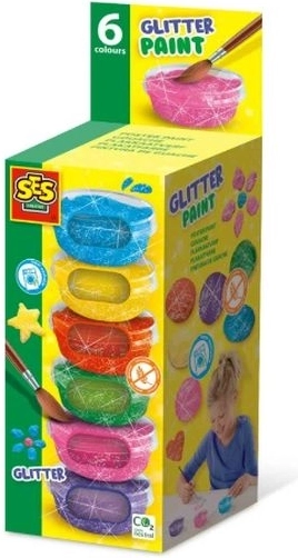SES Creative csillámos plakátfestékek 6 × 45 ml