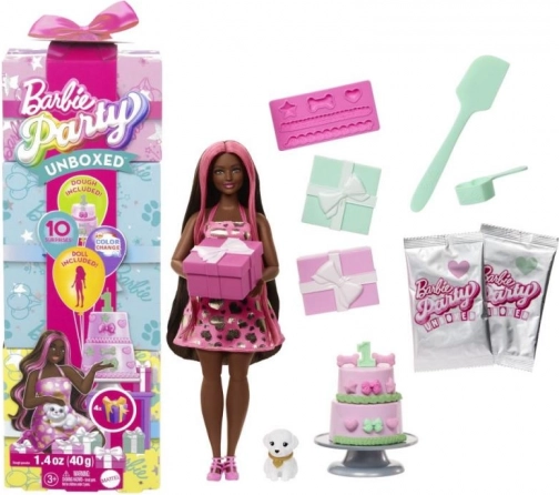 Barbie Party Reveal Baba - rózsaszín