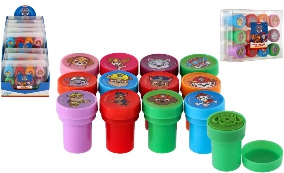 Önfestékező bélyegzők gyerekeknek PAW PATROL – 12 darabos készlet műanyag dobozban