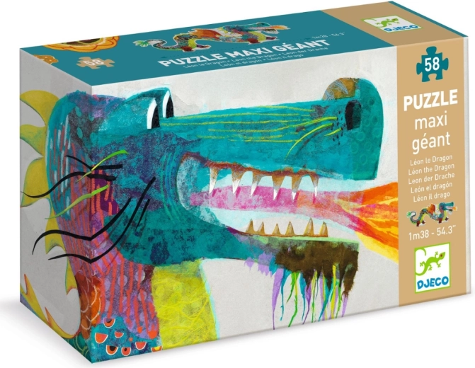 Djeco nagy sárkányos puzzle, 58 darabos