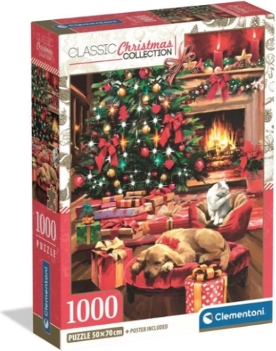 Clementoni puzzle 1000 darab – XMAS Cool: Karácsony a kandallónál