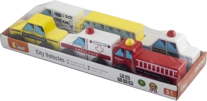 Fa játékkocsik gyerekeknek - 6 járműből álló készlet