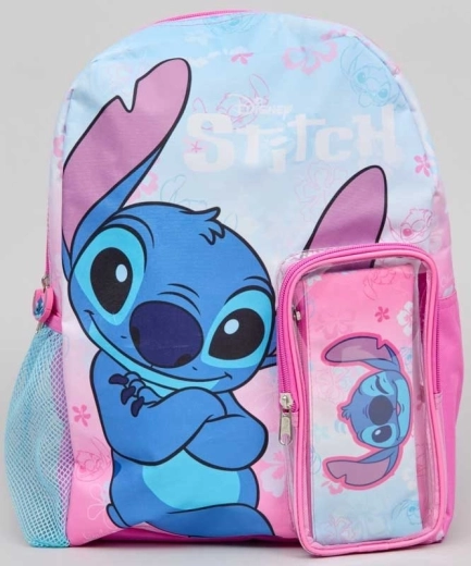 Óvodás gyerek hátizsák Stitch tolltartóval
