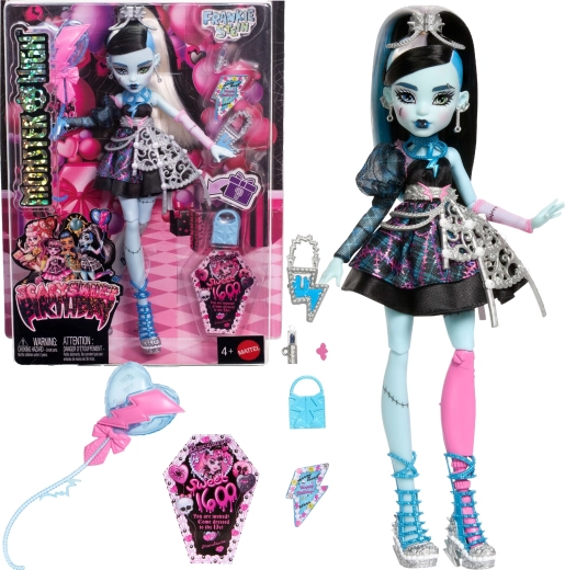 Monster High Frankie Stein Szörnyen édes születésnapok baba 27 cm-es, kiegészítőkkel