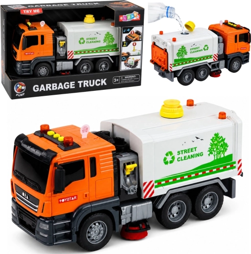 Garbage Truck gyerek utcaseprő locsolóautó vízpermetezéssel, fénnyel és hangokkal