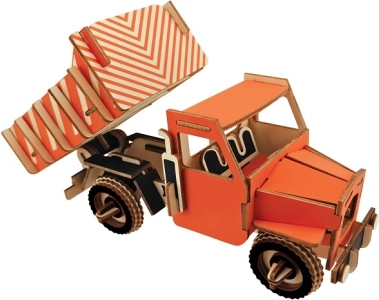 Woodcraft fa 3D puzzle – billenőplatós teherautó