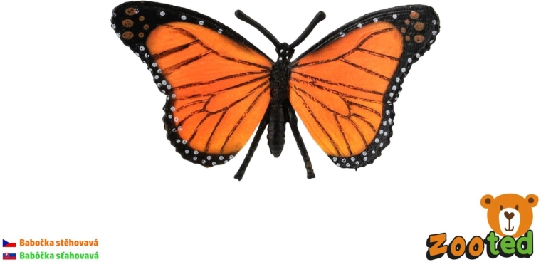Zooted vándorló királylepke figura, 11 cm