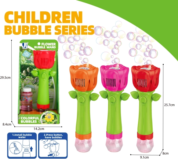 Rózsa alakú buborékfújó fényhatásokkal 100 ml