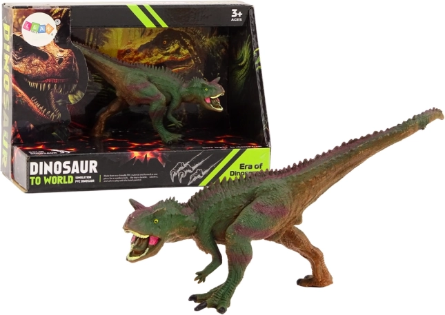 Carnotaurus dinoszauróz figura zöld és barna 1 db