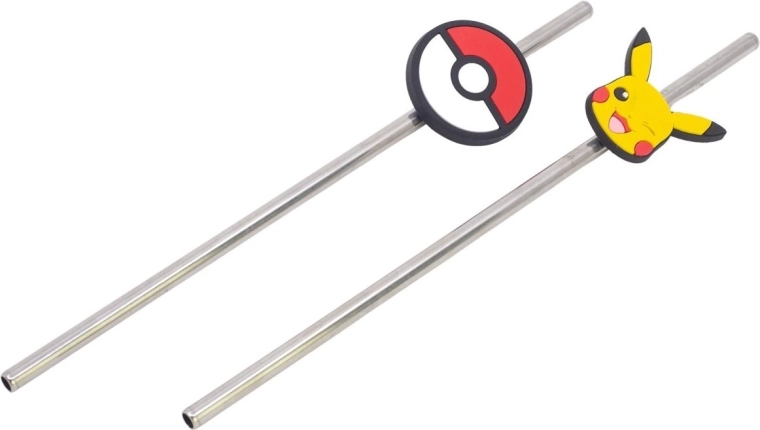 Stor rozsdamentes acél szívószálkészlet Pokémon metal meltdown (2 db)