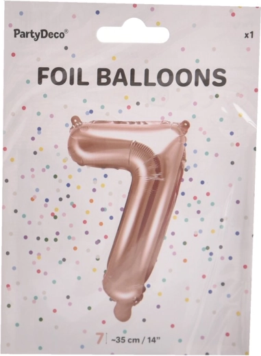 Fólia lufi 7-es szám, gyöngyház rózsaszín, 35 cm