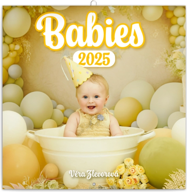 Fali jegyzetnaptár Babies 2025 – Věra Zlevorová, 30 × 30 cm