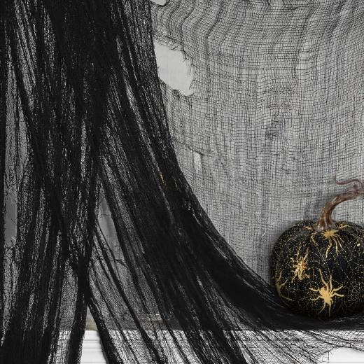 Halloween-i fekete textil dekorációs függöny 180 × 75 cm