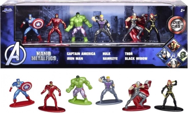 JADA MARVEL AVENGERS fém figurák, 6 db, 4 cm