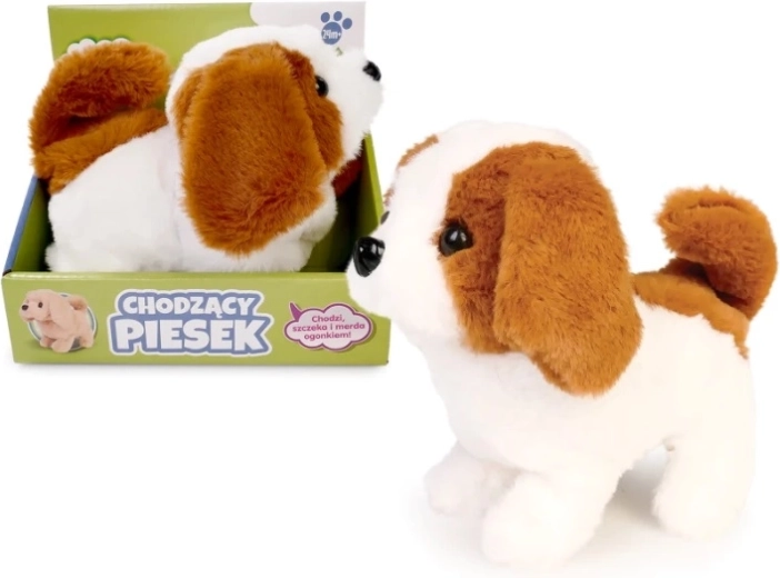 Sétáló plüss kutyus 15 cm