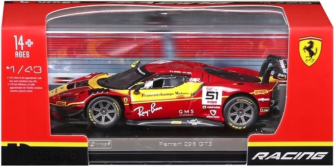 Bburago Ferrari Racing 296 GT3 2025 piros #51 1:43 - 1 db