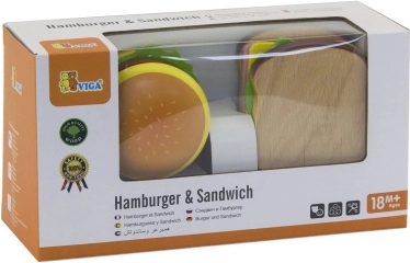 Fából készült Hamburger és Szendvics Játékkészlet VIGA