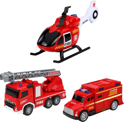 Járművek és helikopter a készletben
