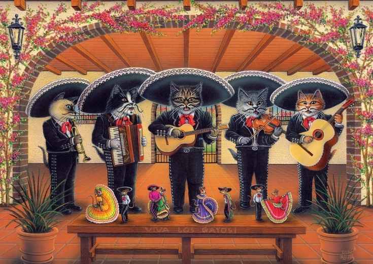 Art Puzzle macskás flamenco együttes 500 darab