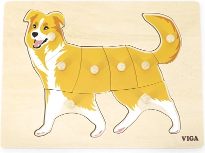 Fa Montessori fogógombos kirakó – kutya, VIGA