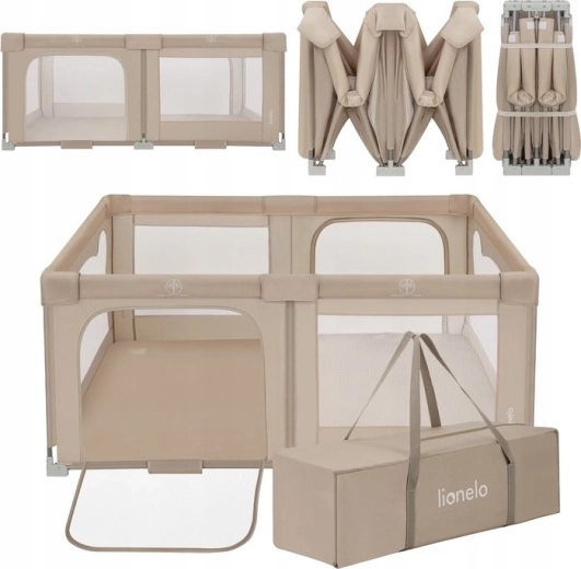 LIONELO Florence Easy Fold Beige Sand gyermek járóka