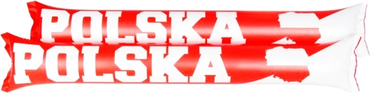 Felfújható szurkolói botok fehér–piros – 2 db