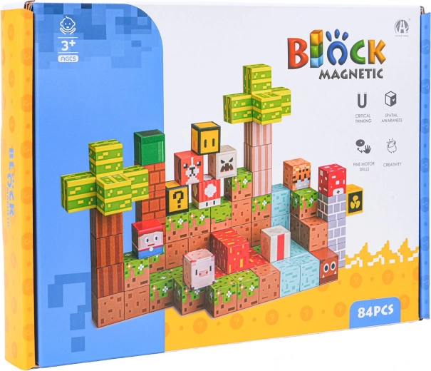 Mágneses 3D építőkockák, 84 darab