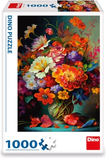 Élénk virágmotívum magas kontraszttal