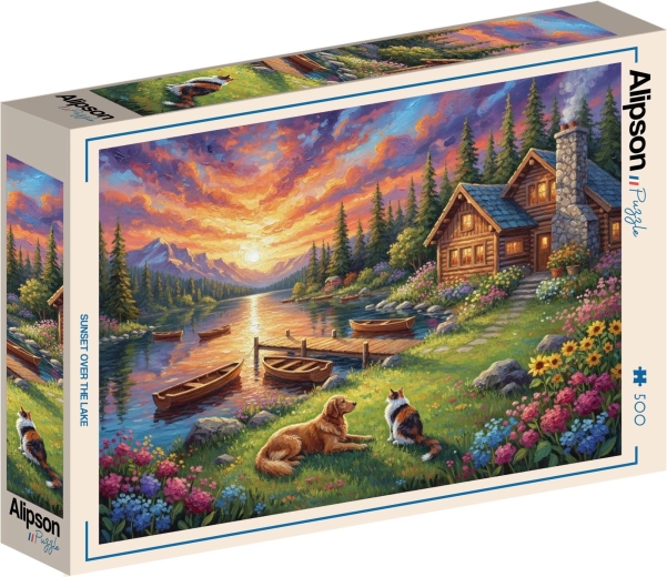 Alipson puzzle Naplemente a tó felett 500 darabos