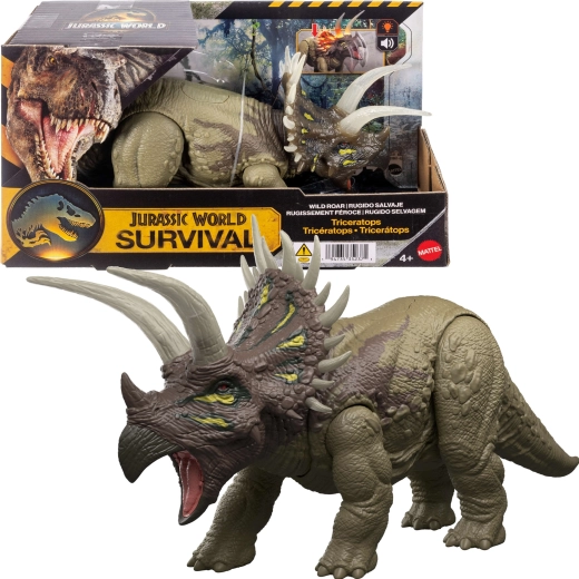 Mattel Jurassic World túlélő triceratops világítással és hanggal
