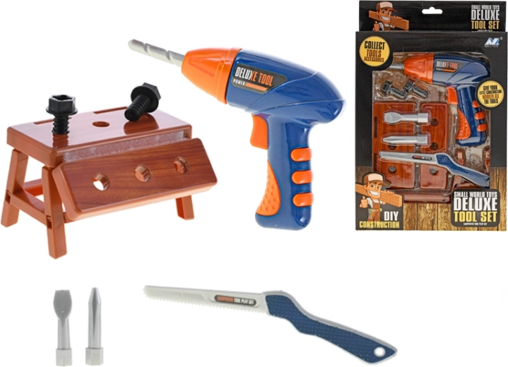 Gyermek szerszámkészlet fúróval, 18 cm, dobozban