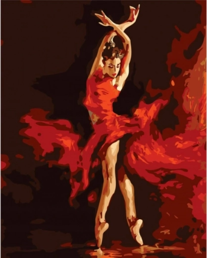 Gyémántfestés (diamond painting) Tűzbalett 30 × 40 cm