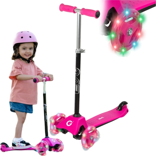 EVO Light Up Mini Cruiser rózsaszín, háromkerekű gyermek roller világító kerekekkel