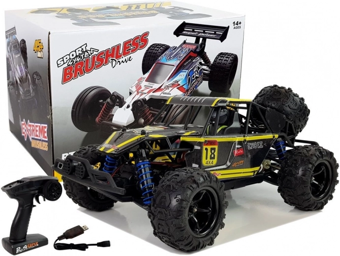 Terepjáró RC buggy 1:18 sárga 4x4 akár 45 km/h