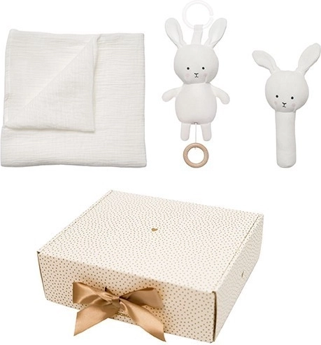 Jabadabado ajándékszett babának muszlin takaróval Bunny