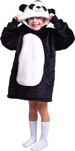 Cozy Noxxiez gyermek meleg kapucnis pulóvertakaró Panda