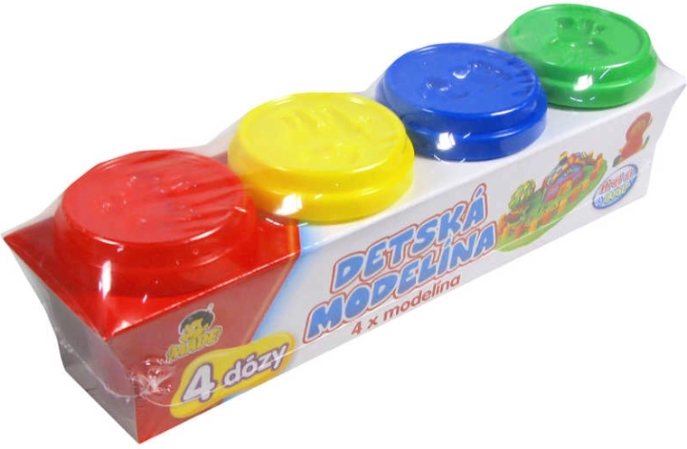 Gyermek modellező gyurma tégelyekben, 4 alapszín - 4 db