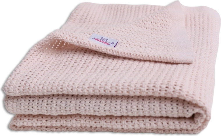 Babymatex Lili kötött pamut takaró 75 × 100 cm ó rózsaszín (púderrózsaszín)