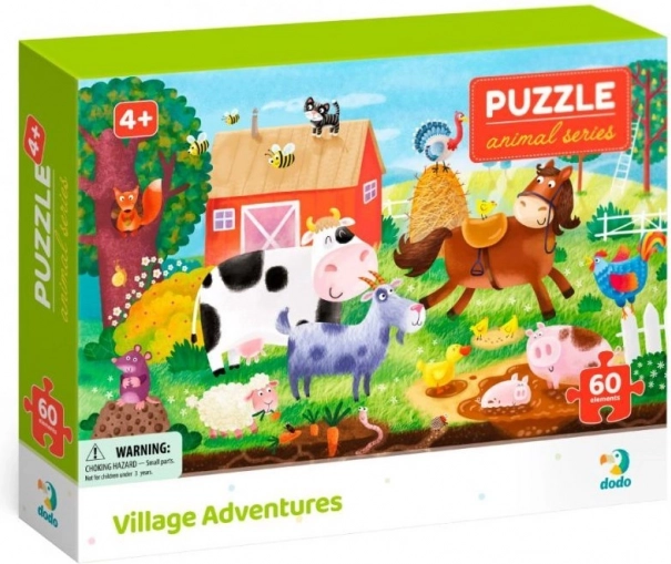 Dodo Puzzle Állatok – Kaland a vidéken, 60 darab