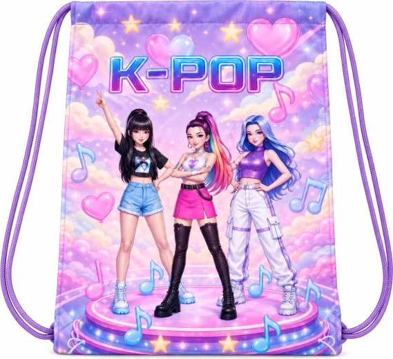 K-Pop Demon Hunters lila gyerek hátizsák 40 × 35 cm